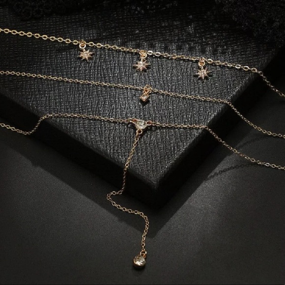 {WILHELMINA} starburst layered lariat necklace - Picture 4 of 7